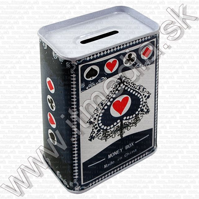 Image of Metal Money Box *medium* x cm Type 3 Poker *Blue* (IT8476)